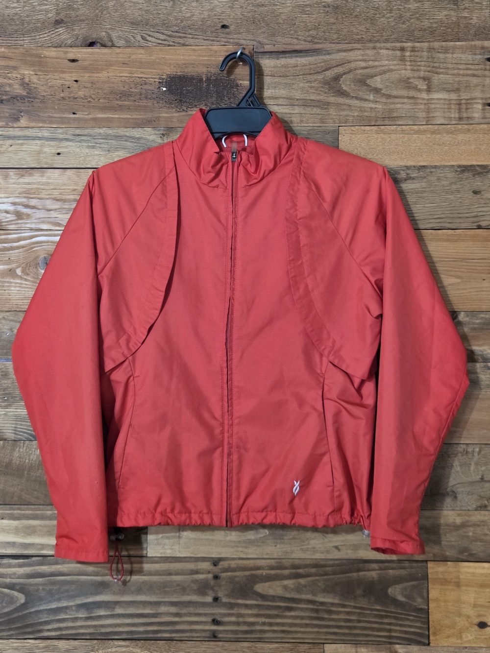 Sport Coral Red Ripstop Windbreaker Running Jacket Lightweight Athletic